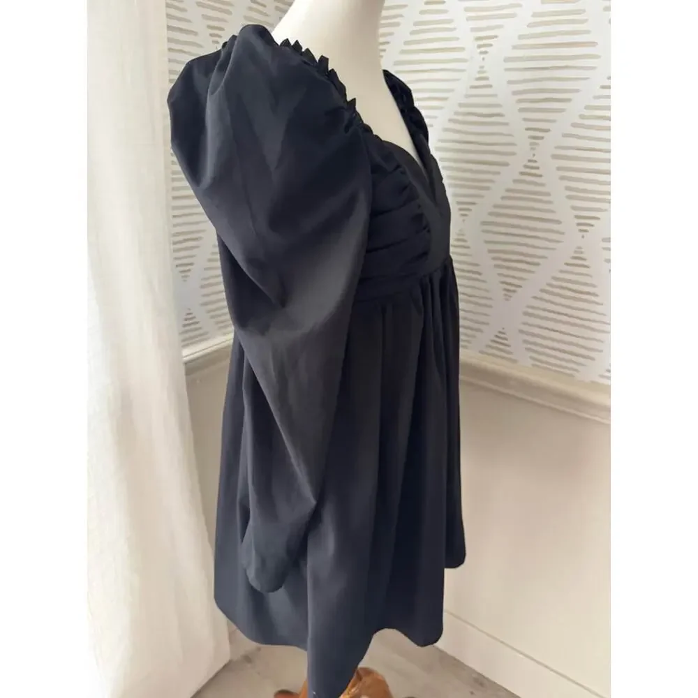 Entro Women’s Large Wire Sweetheart Neckline Puff Sleeve Mini Dress
